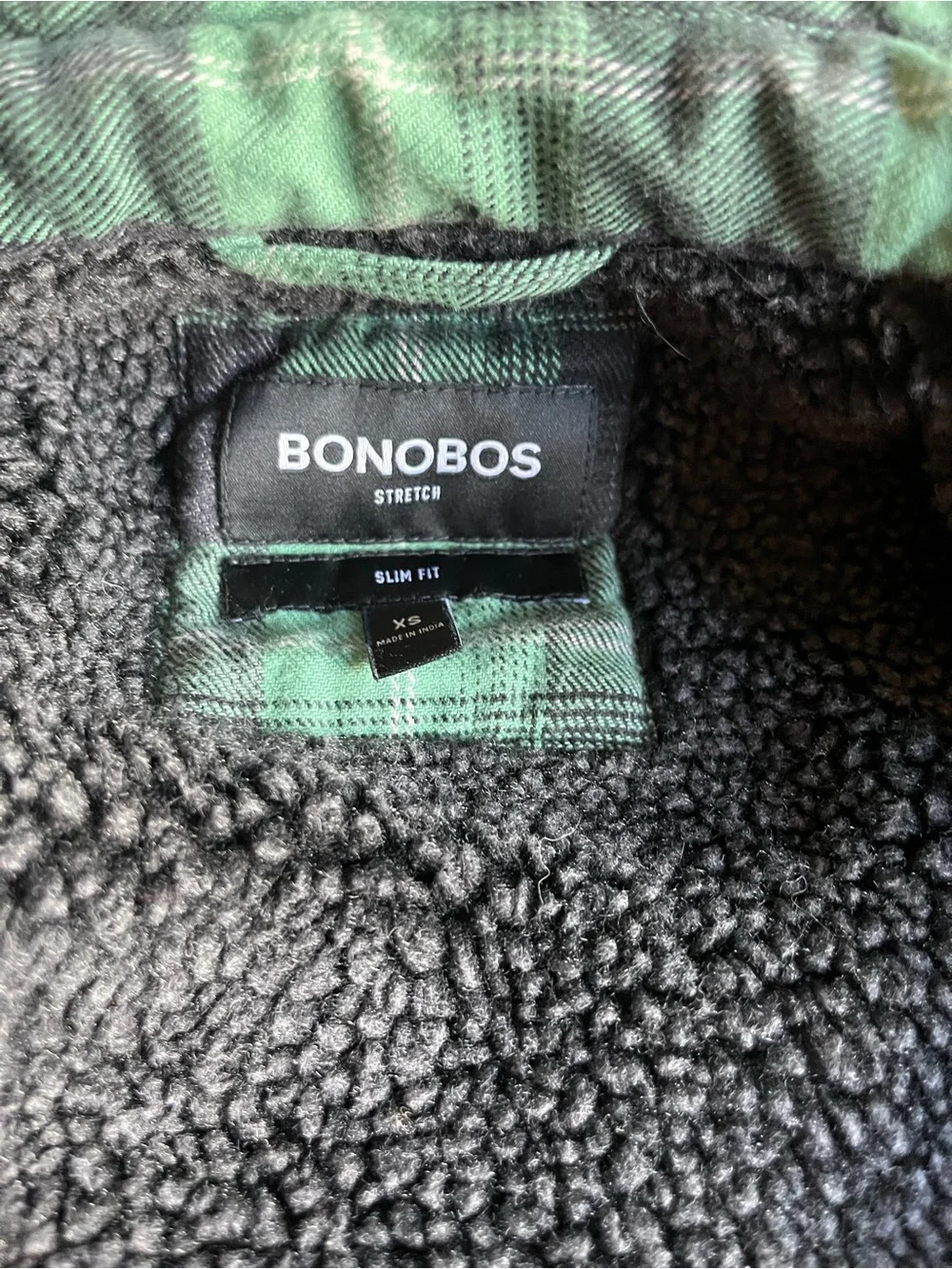 Bonobos Teal & Navy Sherpa Lined Plaid Chore Barn Coat Jacket Size XS Cotton